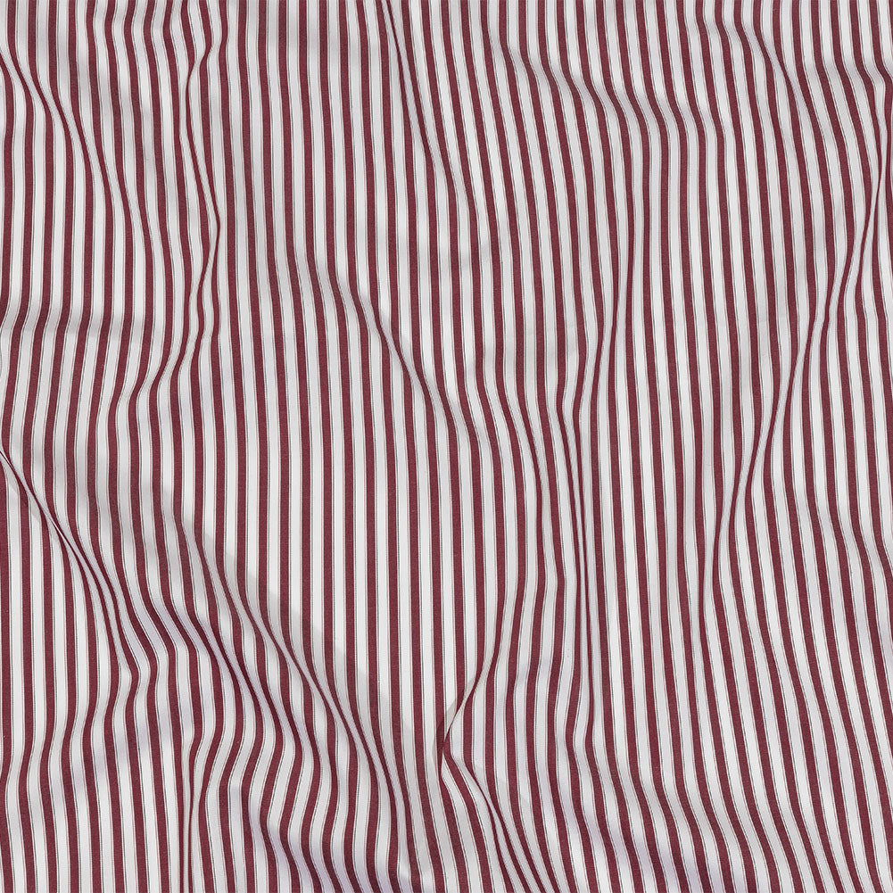 Balenciaga Italian Burgundy and White Striped Cotton Poplin