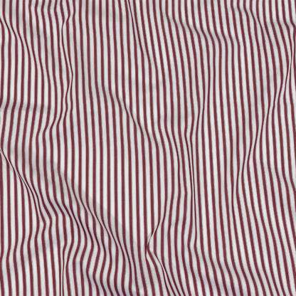 Balenciaga Italian Burgundy and White Striped Cotton Poplin