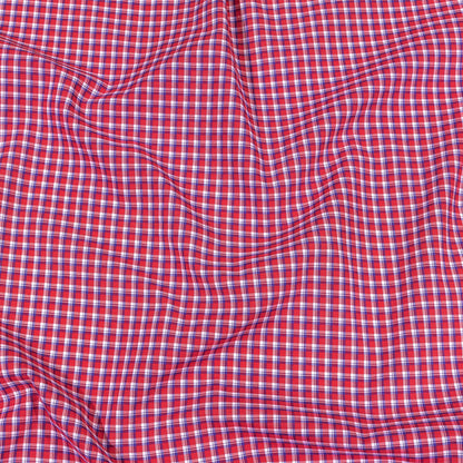 Balenciaga Italian Red, White and Blue Checks Cotton Shirting
