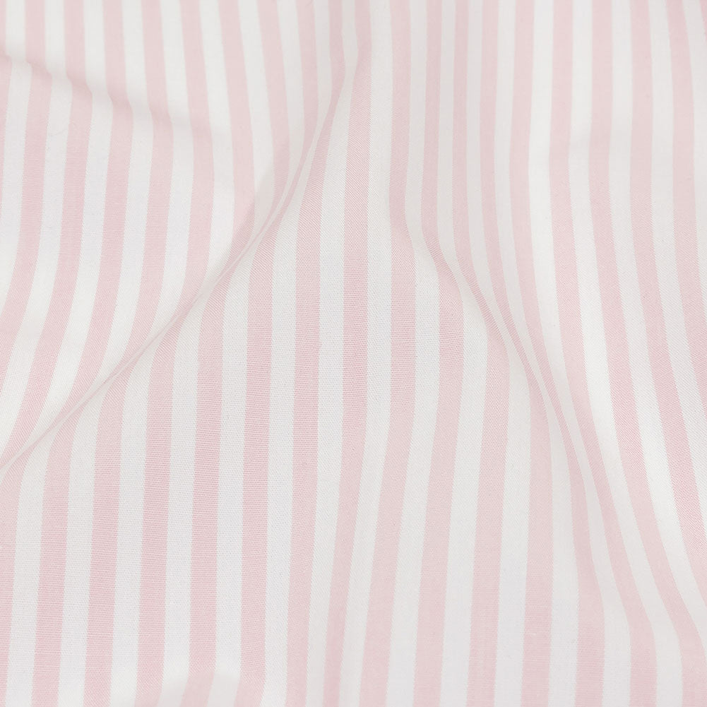 Balenciaga Italian Pink and White Candy Striped Cotton Poplin Detail