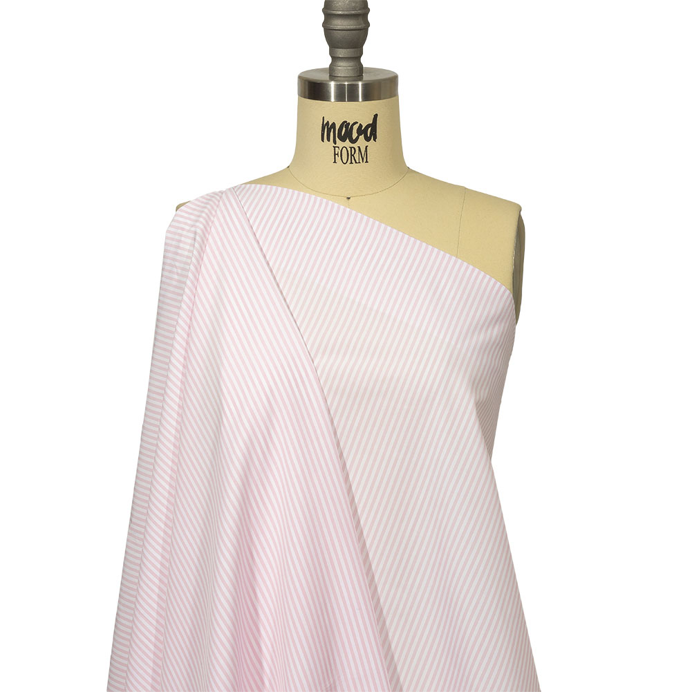 Balenciaga Italian Pink and White Candy Striped Cotton Poplin Drape