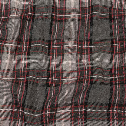 Balenciaga Italian Gray, Biking Red and Violet Ice Plaid Wool Twill