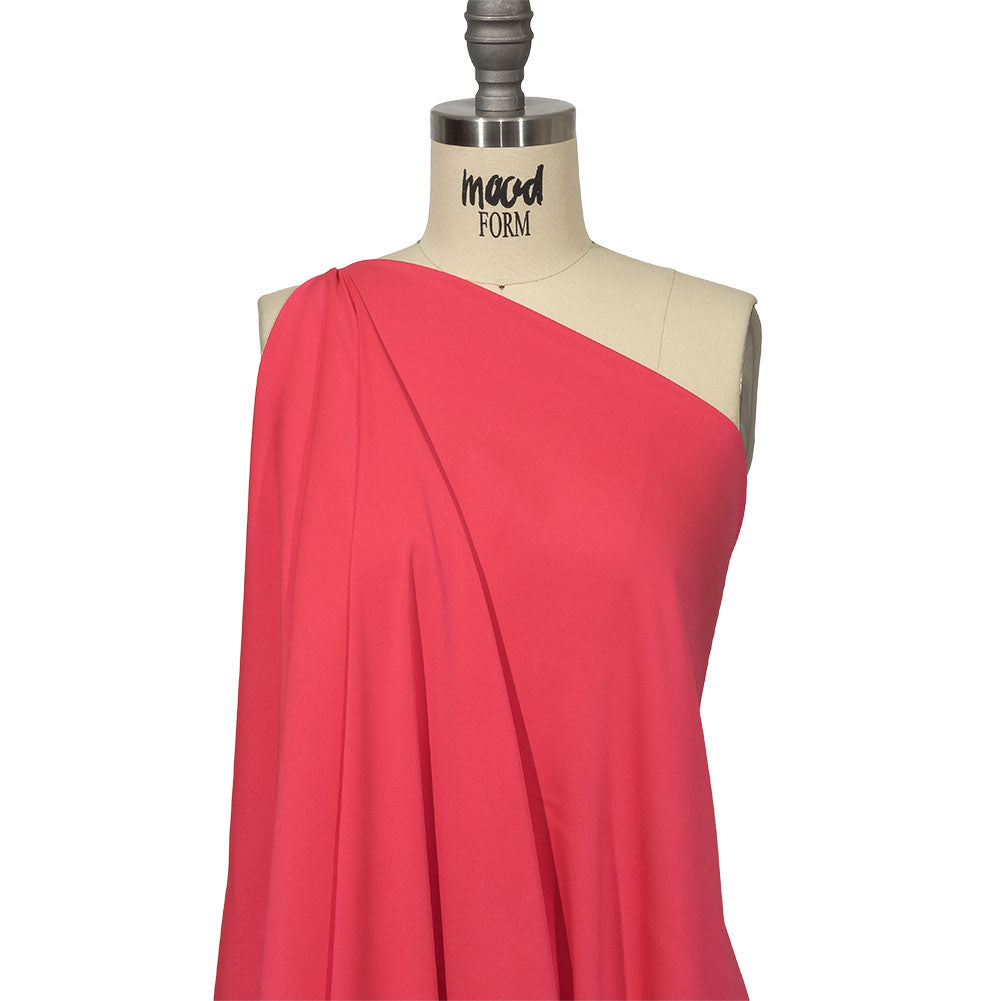Balenciaga Italian Hot Pink Stretch Polyester Crepe Drape