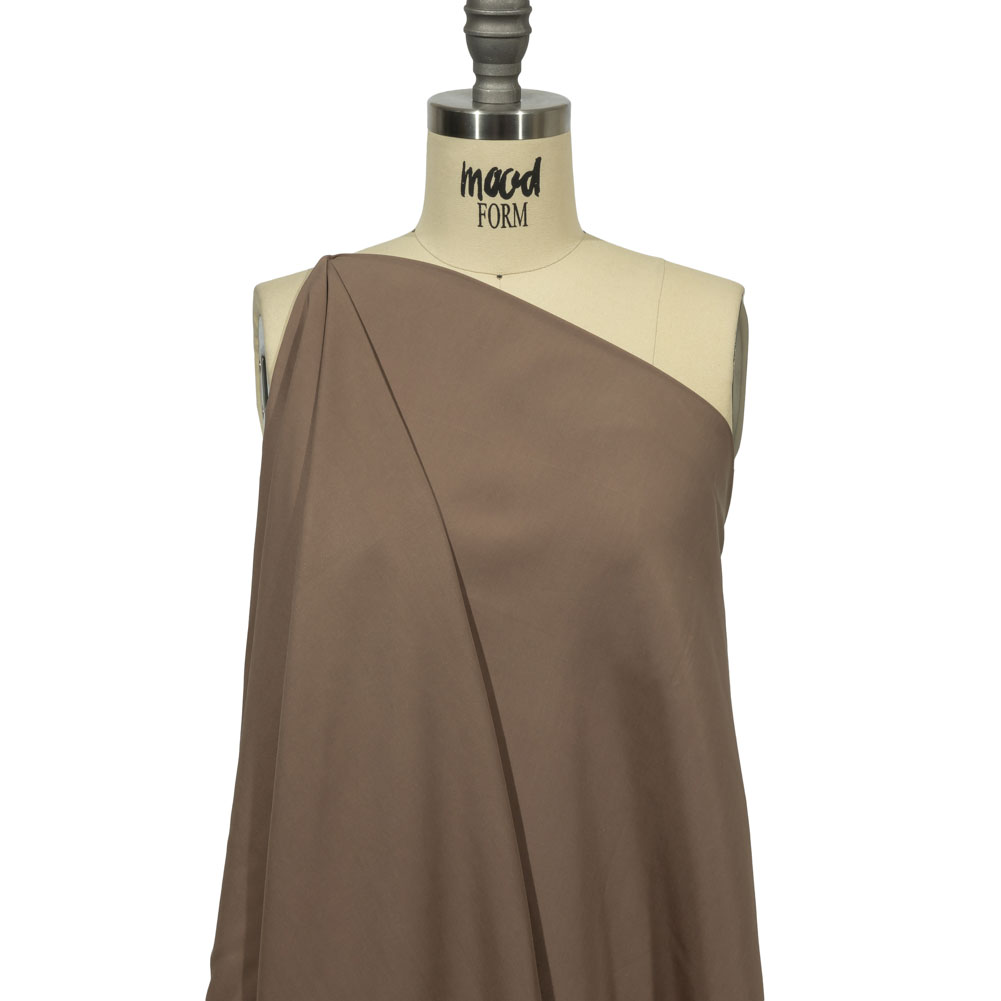 Balenciaga Italian Brown Fluid Viscose Poplin Drape