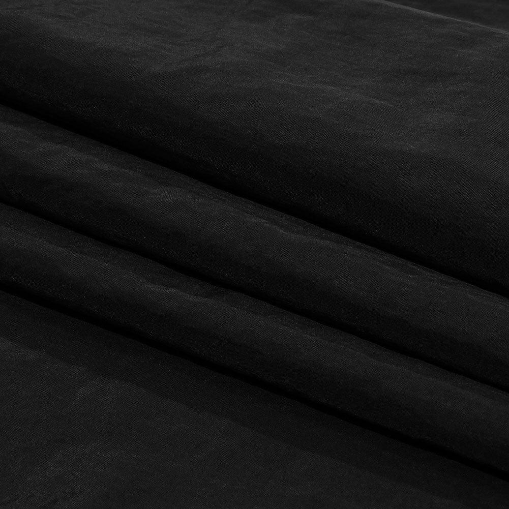 Balenciaga Italian Black Crinkled Lightweight Nylon Woven Folded