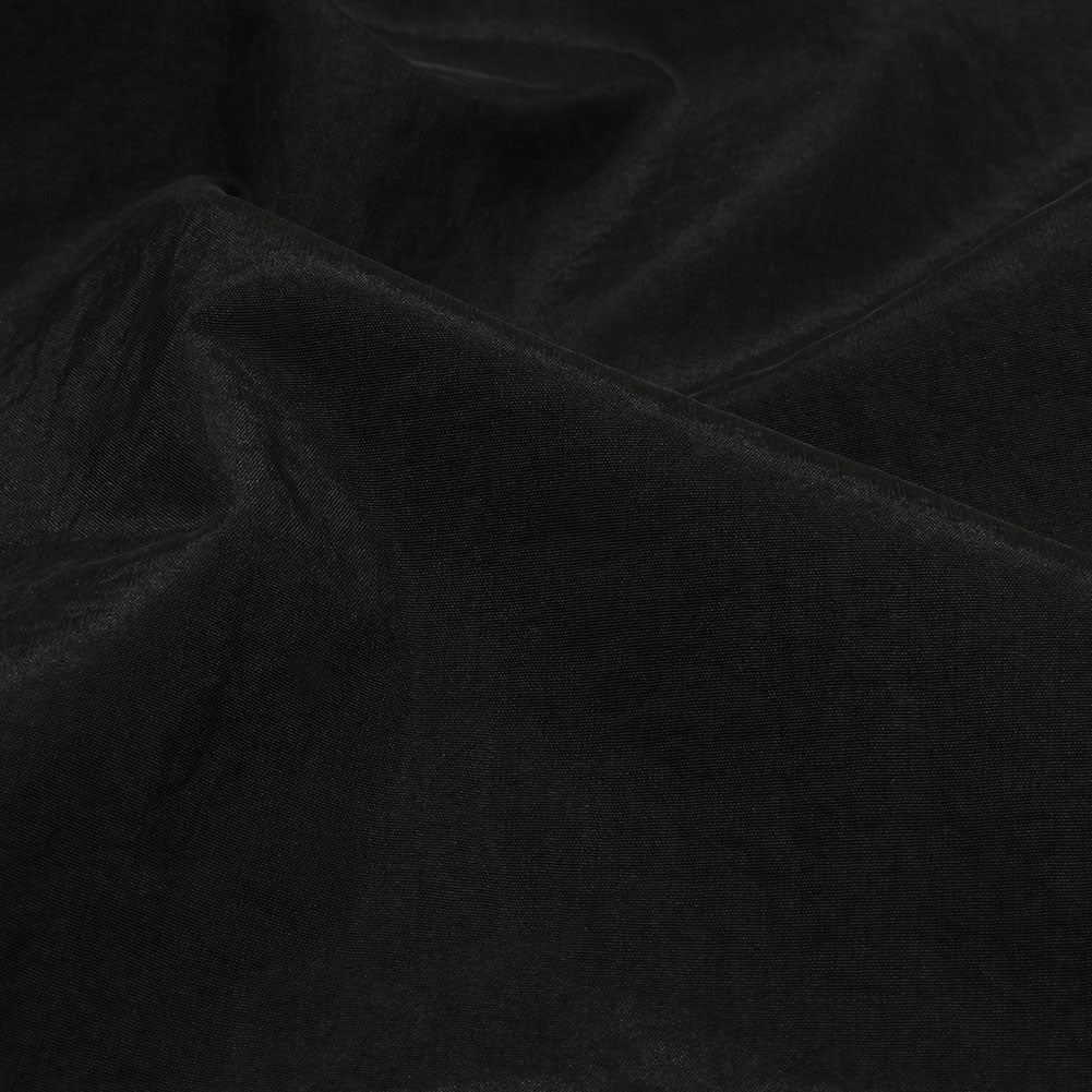 Balenciaga Italian Black Crinkled Lightweight Nylon Woven Detail