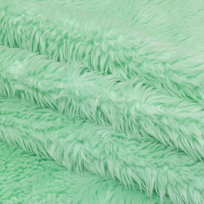 Balenciaga Italian Dusty Aqua Faux Fur Folded