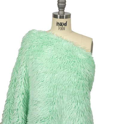 Balenciaga Italian Dusty Aqua Faux Fur Drape