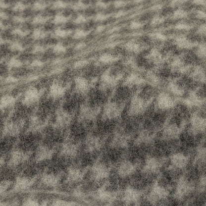 Balenciaga Italian Gray Houndstooth Brushed Blended Wool Coating Detail