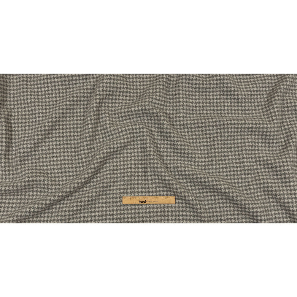 Balenciaga Italian Gray Houndstooth Brushed Blended Wool Coating Full