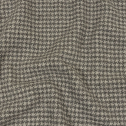 Balenciaga Italian Gray Houndstooth Brushed Blended Wool Coating