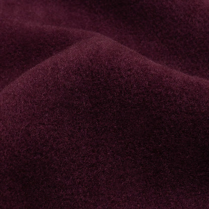 Balenciaga Italian Wine Red Brushed Blended Camel Hair Twill Coating Detail