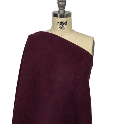 Balenciaga Italian Wine Red Brushed Blended Camel Hair Twill Coating Drape