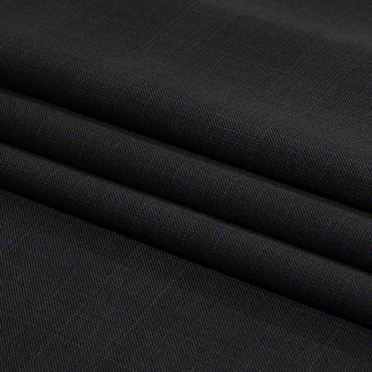 Balenciaga Italian Blue and Charcoal Plaid Virgin Wool Suiting Folded