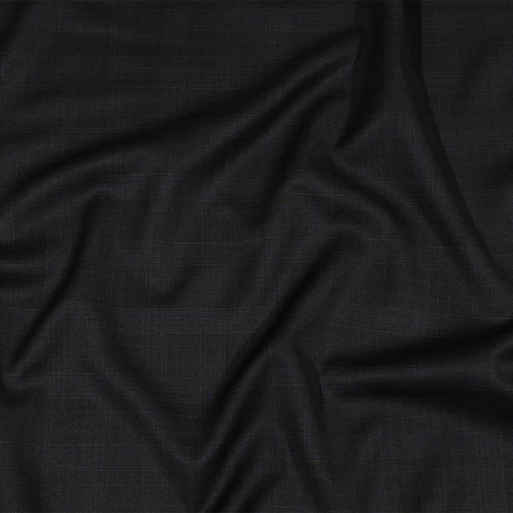 Balenciaga Italian Blue and Charcoal Plaid Virgin Wool Suiting