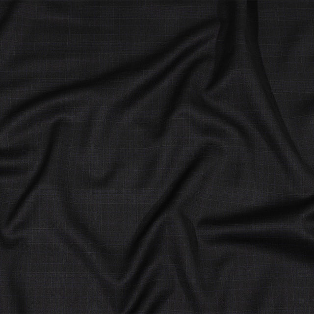 Balenciaga Italian Blue and Charcoal Plaid Virgin Wool Suiting