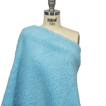 Balenciaga Italian Baby Blue Faux Shearling with Knit Backing Drape
