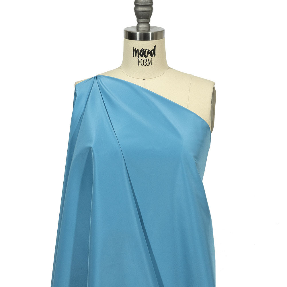 Balenciaga Italian Blue Yonder Polyester and Viscose Micro Faille Drape