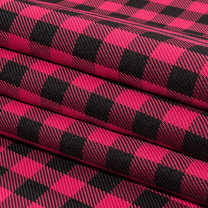 Balenciaga Italian Pink and Meteorite Gingham Check Polyester Twill Folded