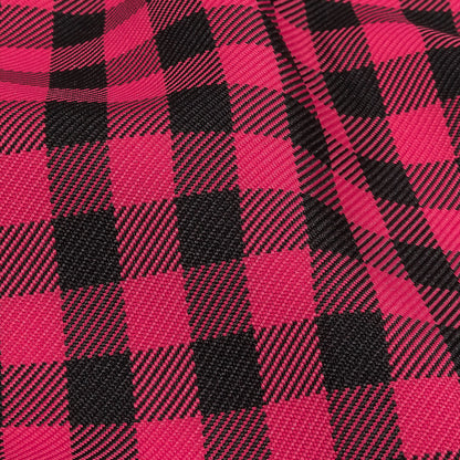 Balenciaga Italian Pink and Meteorite Gingham Check Polyester Twill Detail