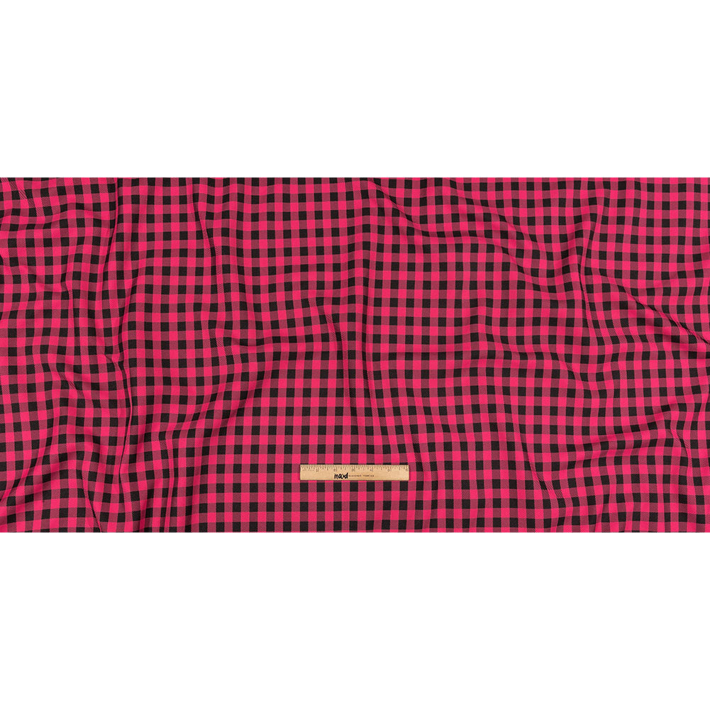 Balenciaga Italian Pink and Meteorite Gingham Check Polyester Twill Full