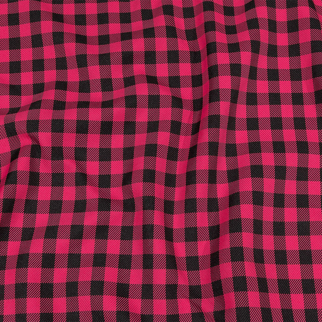 Balenciaga Italian Pink and Meteorite Gingham Check Polyester Twill