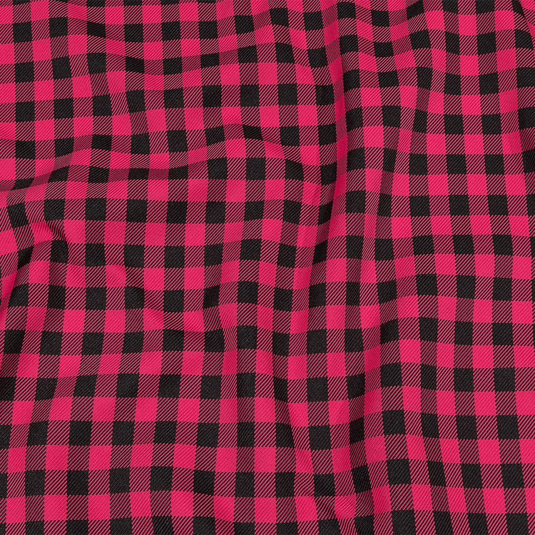 template--25130090922057__main-Balenciaga Italian Pink and Meteorite Gingham Check Polyester Twill
