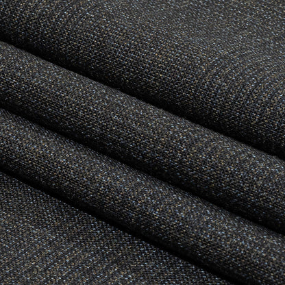 Balenciaga Italian Black Iris, Brown and Blue Ice Glen Check Wool Suiting Folded