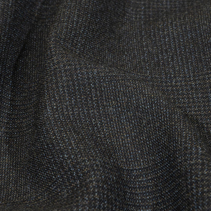 Balenciaga Italian Black Iris, Brown and Blue Ice Glen Check Wool Suiting Detail