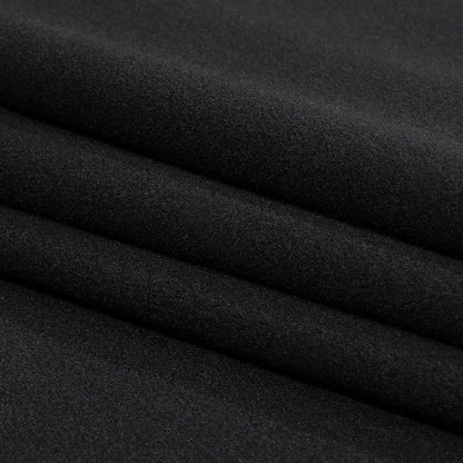 Balenciaga Italian Bluish Black Brushed Blended Virgin Wool Coating Folded