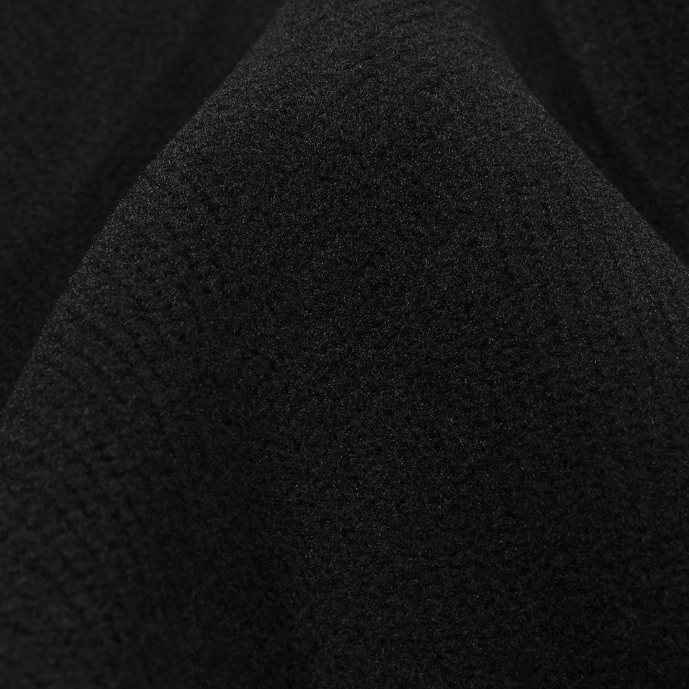 Balenciaga Italian Black Herringbone Brushed Virgin Wool Coating Detail