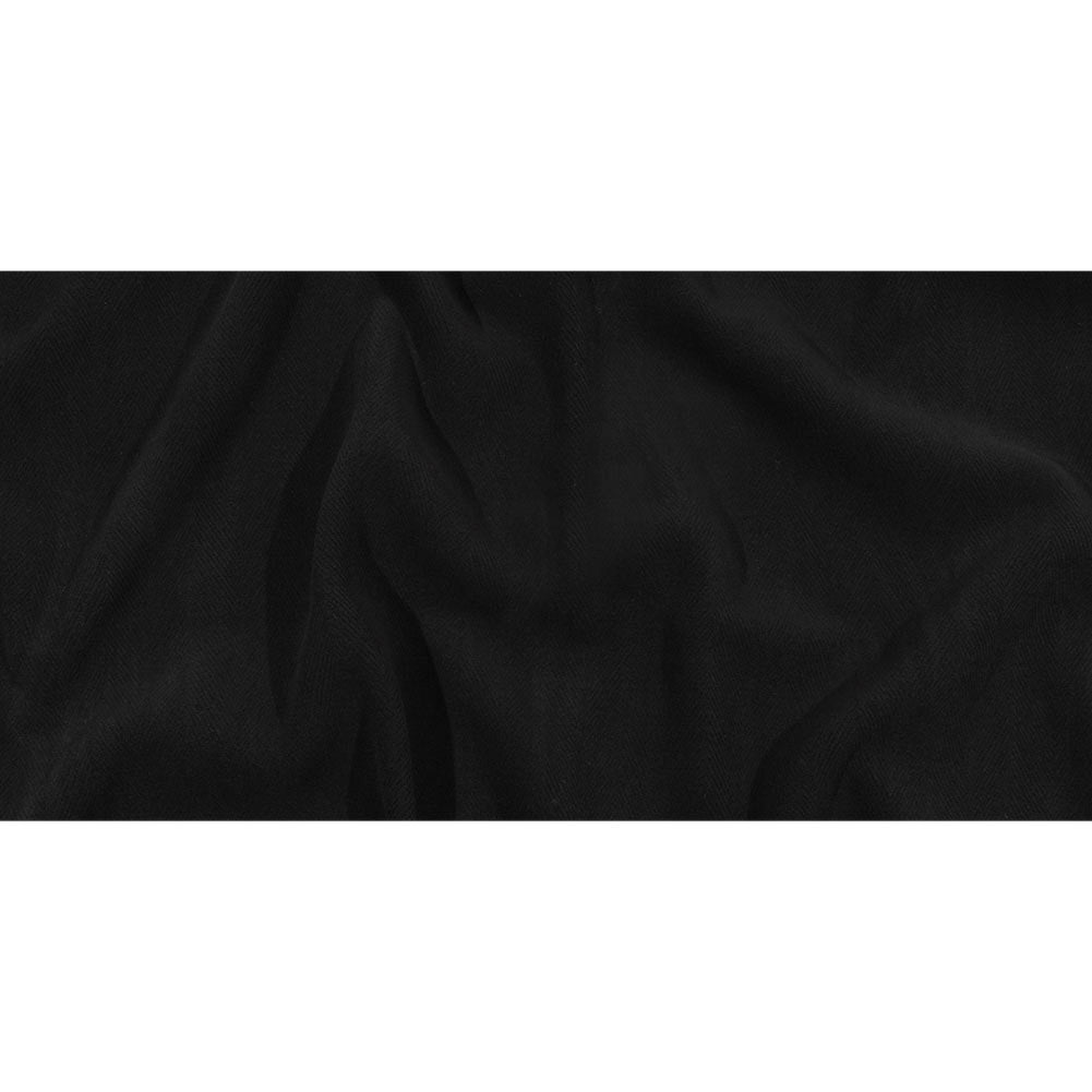 Balenciaga Italian Black Herringbone Brushed Virgin Wool Coating Full
