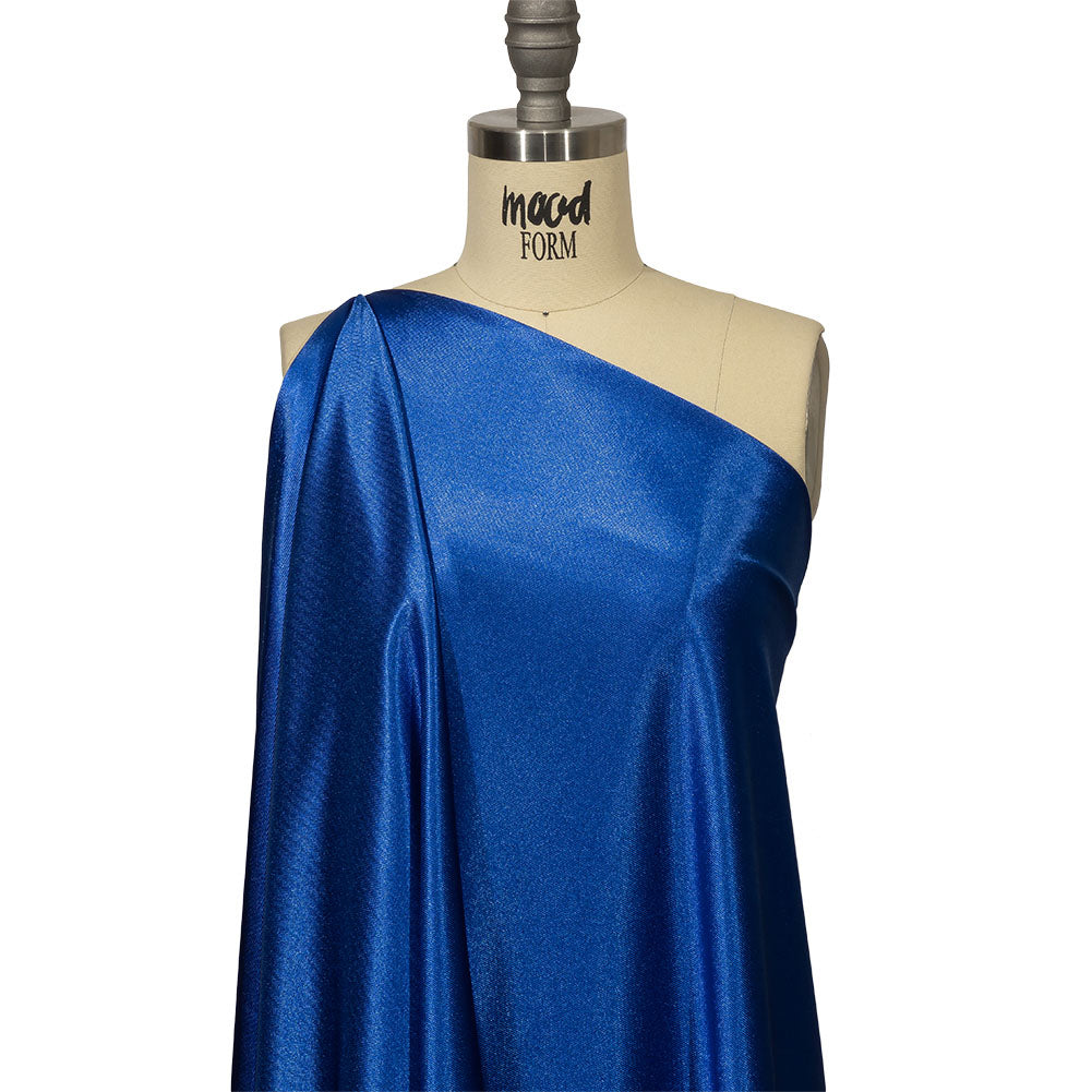 Balenciaga Italian Royal Blue Luminous Polyester Milano Jersey Drape