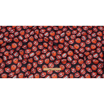 Mercerized Organic Egyptian Cotton Shirting - Red and Black Vampire Lips - Ravello Collection