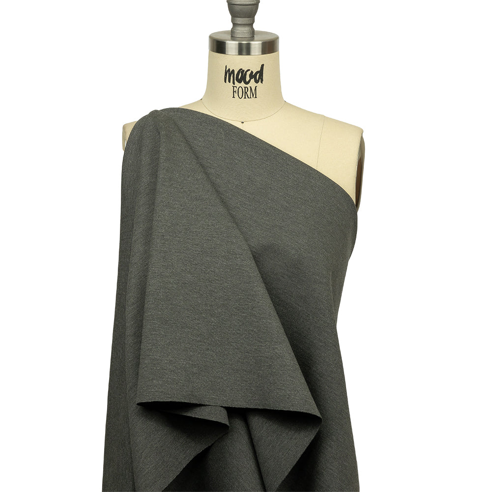 Tejido Ponte elástico - Gris jaspeado oscuro - Colección Papilio