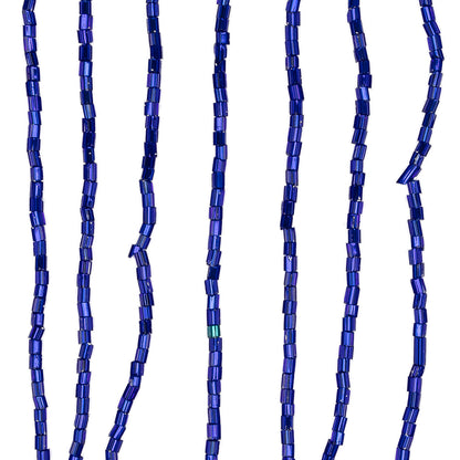 Blue Beaded Fringe on Braided Lip - 5"