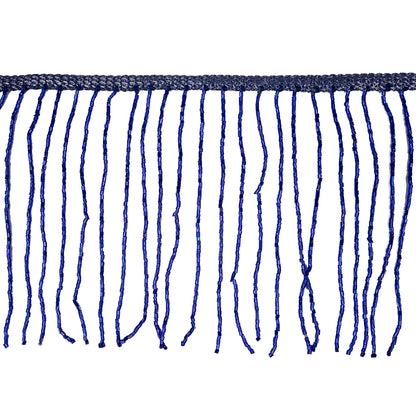 Blue Beaded Fringe on Braided Lip - 5"
