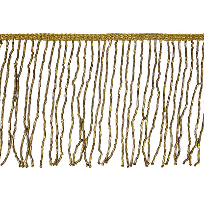 Dark Gold Beaded Fringe on Braided Lip - 5"