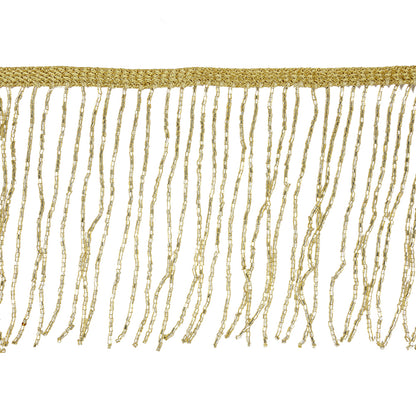 Gold Beaded Fringe on Braided Lip - 5"