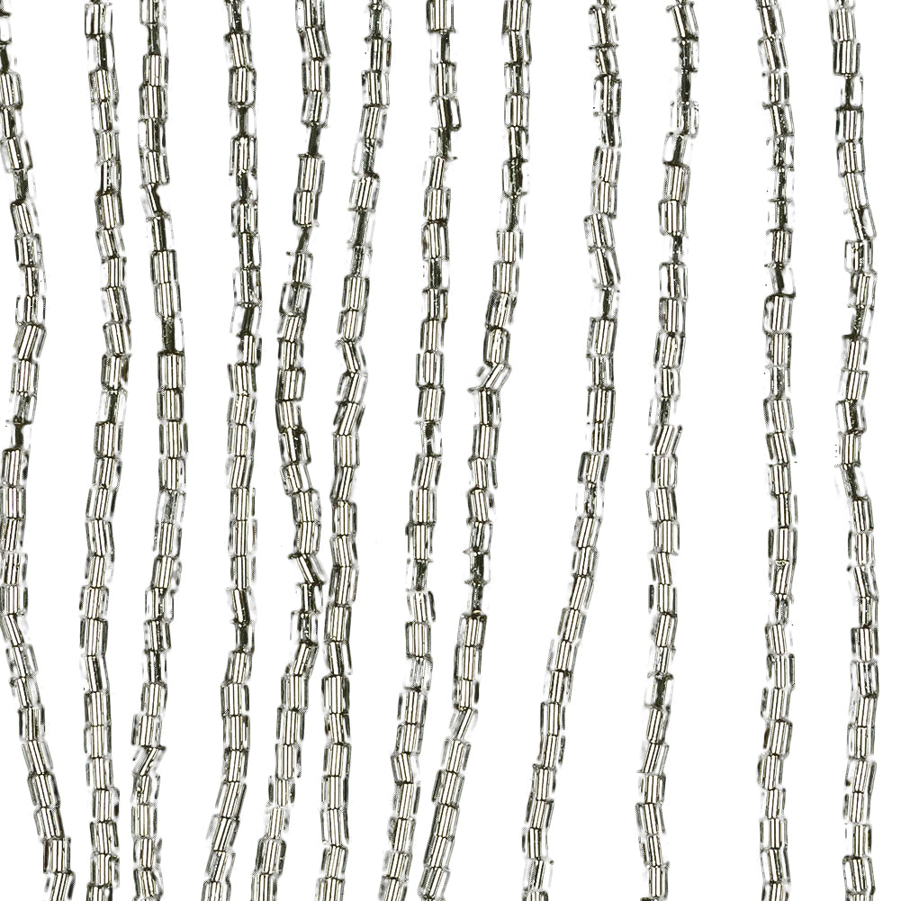 Silver Beaded Fringe on Braided Lip - 5" - Detail
