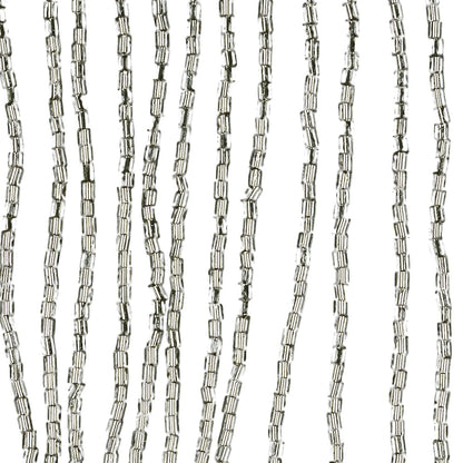 Silver Beaded Fringe on Braided Lip - 5"