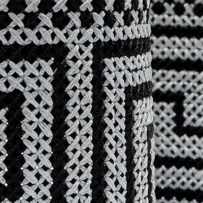 Silver and Black Cross Stitch Greek Key Trim - 2.75"