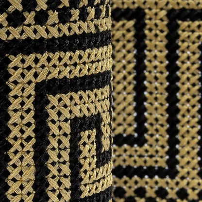 Gold and Black Cross Stitch Greek Key Trim - 2.75"