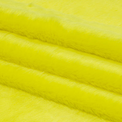 Canary Yellow Short Pile Luxury Faux Fur Folded