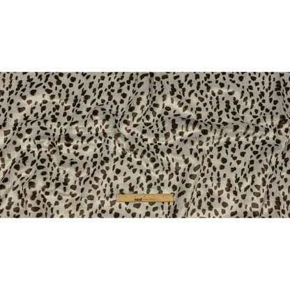 Pale Gray and Brown Spotted Sleek Luxury Faux Fur Full