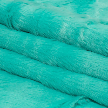 Sky Blue Short Pile Luxury Faux Fur Folded