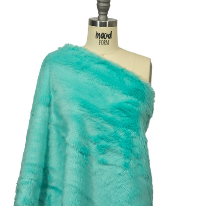 Sky Blue Short Pile Luxury Faux Fur Drape