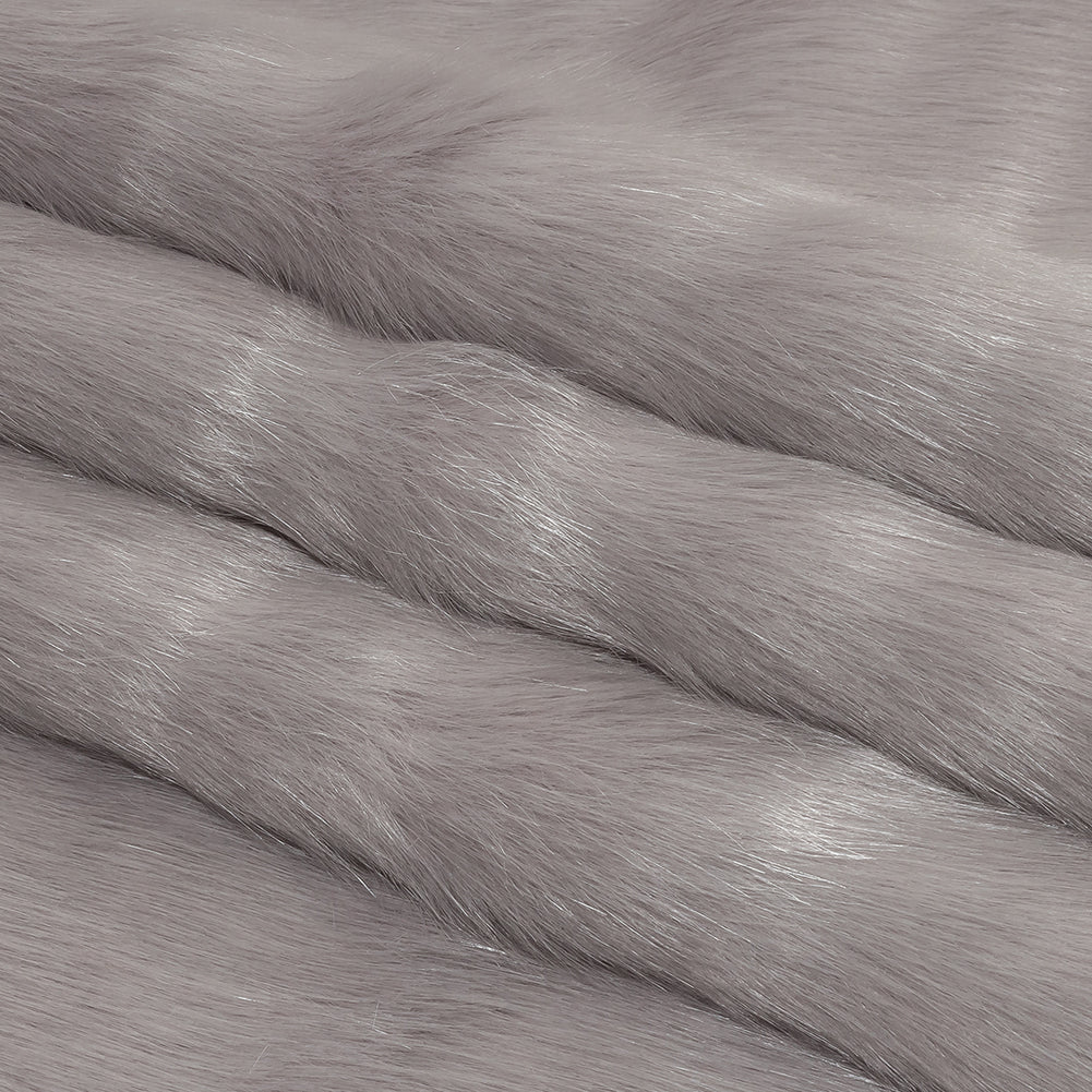 Silver Gray Luxury Faux Fur Folded