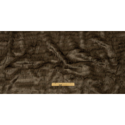 Shimmering Brown Subtle Stripe Luxury Faux Fur Full