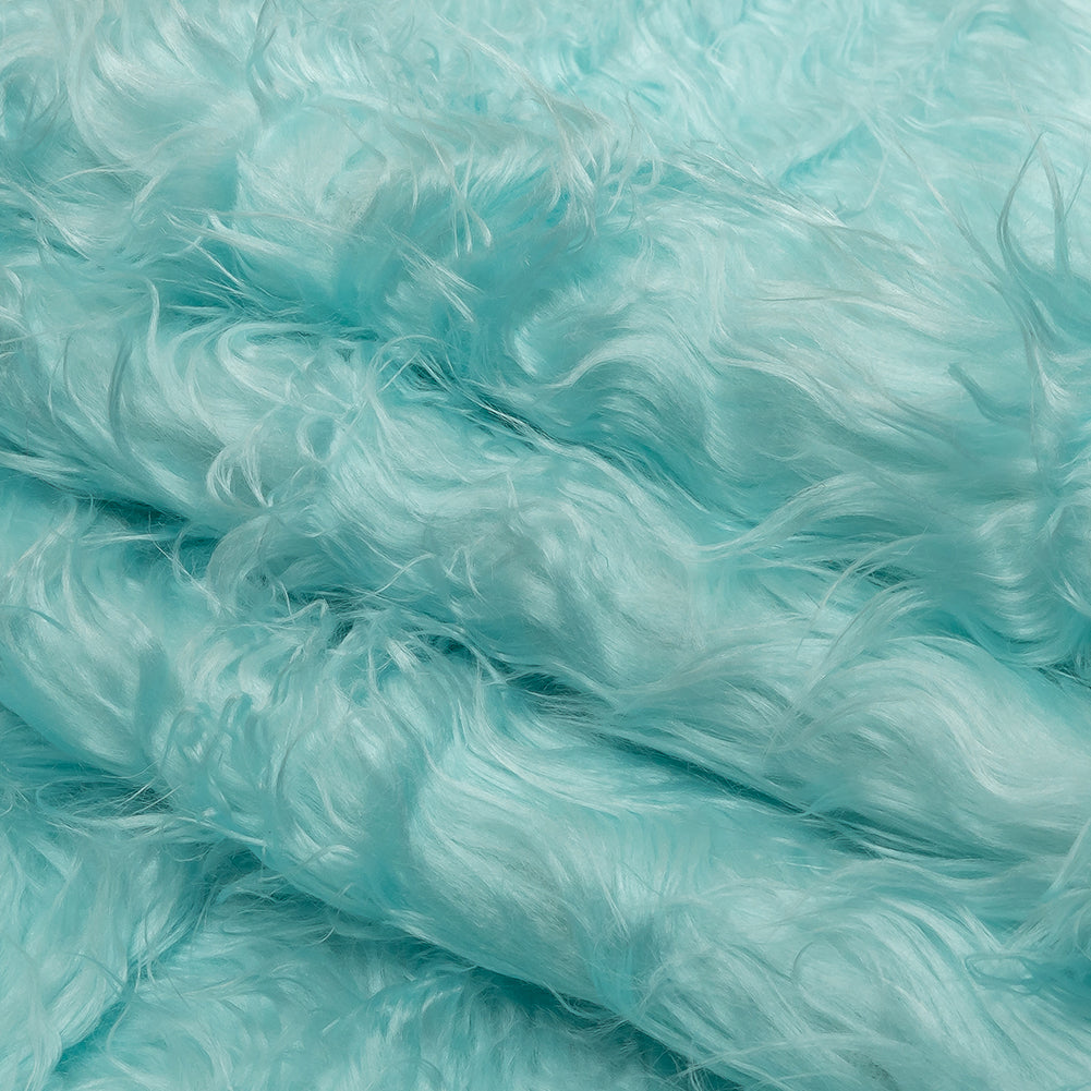 Light Blue Shaggy Luxury Faux Fur Folded